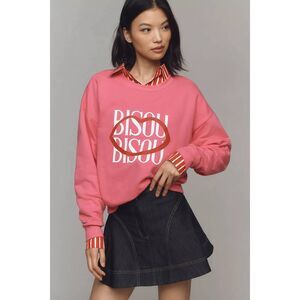 NWOT Anthropologie Jordan Nickson Bisou Bisou Sweatshirt Pink French Size XS
